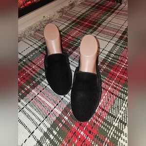 BIRDIES 'Phoebe' Gorgeous Black Velvet Mules 7.5 Excellent Pre-owned! Flats